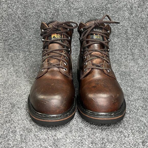 Timerland Pro Pit Boss 6" Steel Toe Work Boots Mens Size 8.5 Brown Leathe Safety - Picture 2 of 15